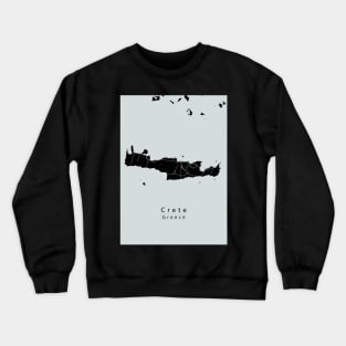 Crete Greece Island Map dark Crewneck Sweatshirt